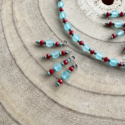 NECKLESS KRALEN BLAUW BURGUNDI SHONA
