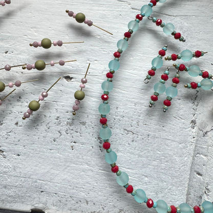 NECKLESS KRALEN BLAUW BURGUNDI SHONA