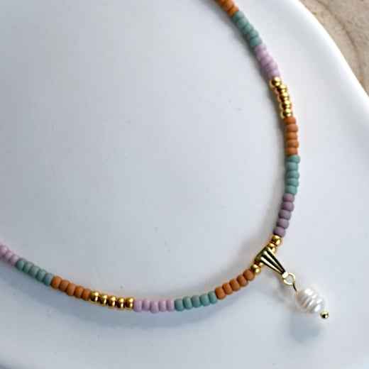 Kralen ketting dames met Parel hanger - Idhuna Jewels