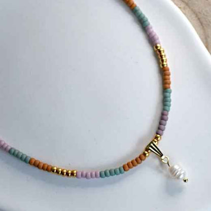 Kralen ketting dames met Parel hanger - Idhuna Jewels