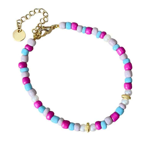 Kralen dames armband glas parels goud Lola - Idhuna Jewels