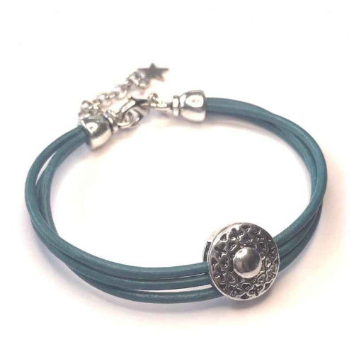 Leren armband dames turquoise - Idhuna Jewels
