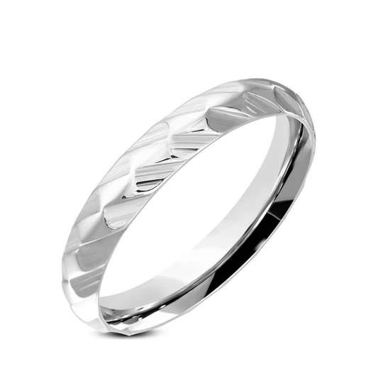 Leuke ringen - Facet Ring RVS dames