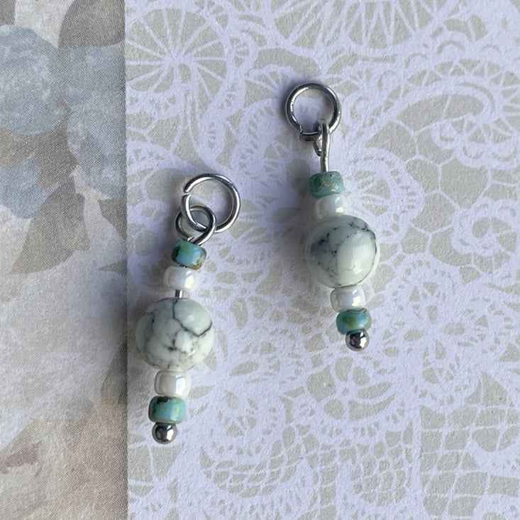 Lichtblauwe Kralen hanger bedels voor oorringen Rvs zilver - Idhuna Jewels