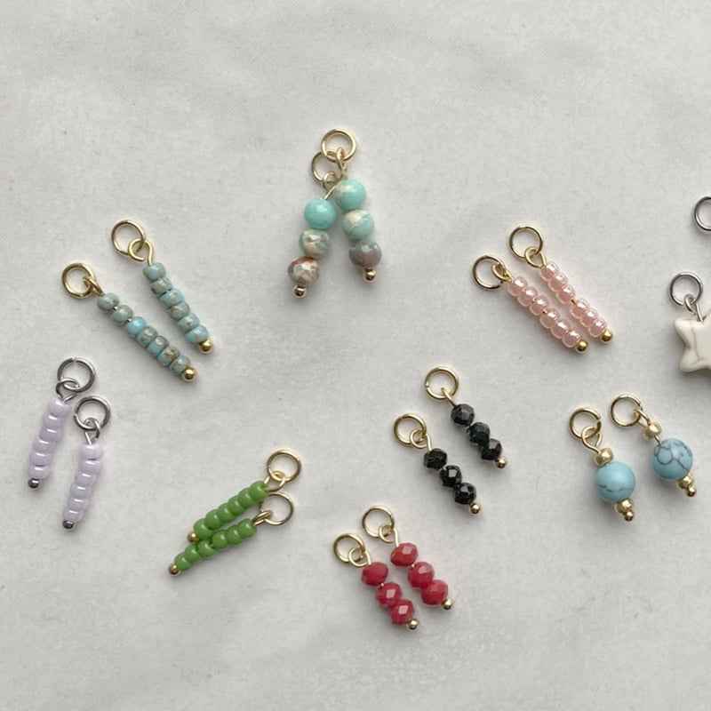 Lila Bedels Rvs zilver voor Oorbellen kraaltjes - Idhuna Jewels