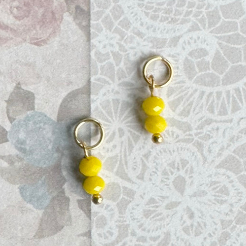 Losse Bedels Oorringen Gele Kralen