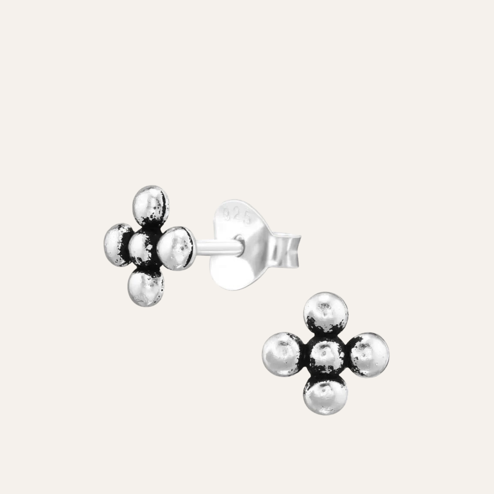 Mini Bloemetjes Oorknopjes 925 Zilver Dames