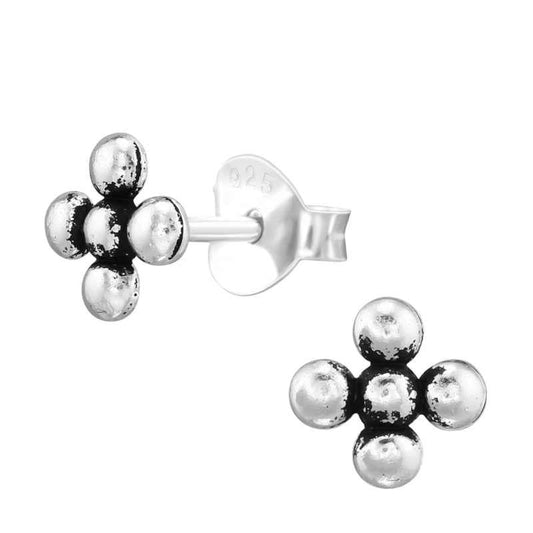 Mini Bloemetjes Oorknopjes 925 zilver dames - Idhuna Jewels
