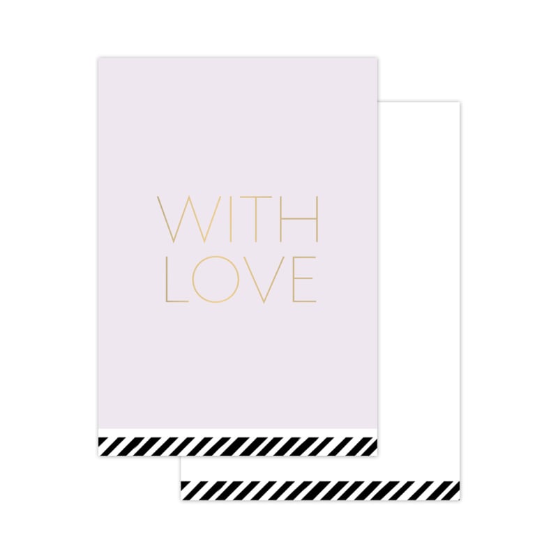 Mini wens kaartje lila met tekst - With Love - Idhuna Jewels