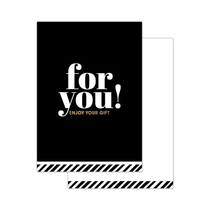Mini wens kaartje zwart met tekst - For You - Idhuna Jewels
