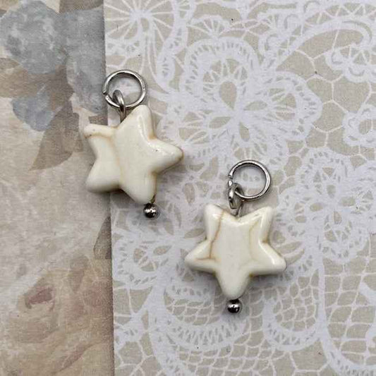 Natuursteen ster Stalen Bedel zilver - Idhuna Jewels