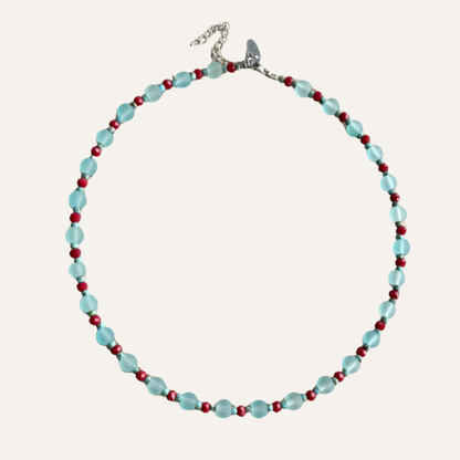 Neckless kralen blauw Burgundi Shona