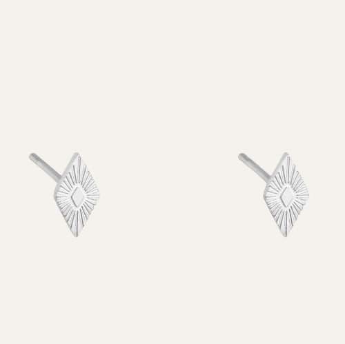 Oorbellen Chirurgisch Staal Oorknopjes Wiebertje - Ruit zilver - Idhuna Jewels