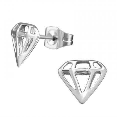 Oorbellen Knopjes Chirurgisch Staal Zilver Diamant - Idhuna Jewels