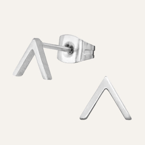Oorknopjes Chirurgisch Staal Zilver V Driehoek - Idhuna Jewels