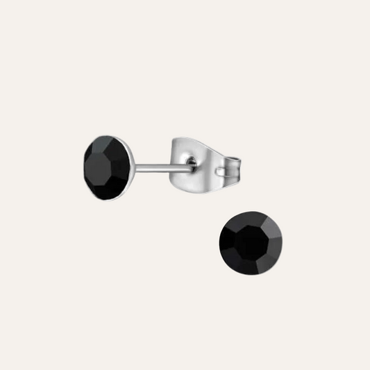 Ditz 1 paar oorstekers, titanium met ridderplaat, voor het schroeven Ditz 1 paar oorstekers, titanium met ridderplaat, voor het schroeven