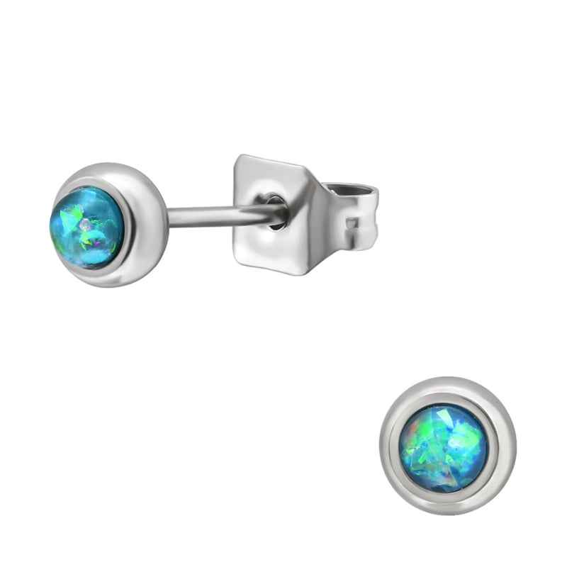 Oorknopjes Stainless steel zilver Blue Beauty - Idhuna Jewels