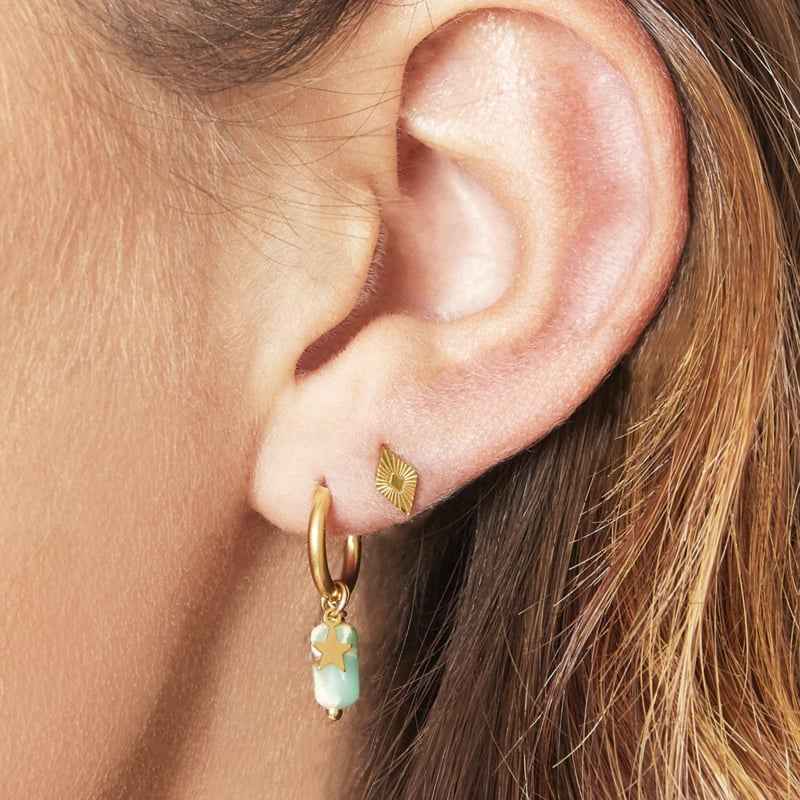 Oorknopjes Wiebertje (Ruit) chirurgisch staal goud - Idhuna Jewels