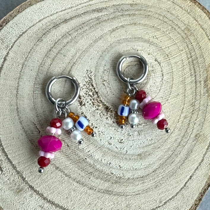 Oorringen met kralen hangers Elsa