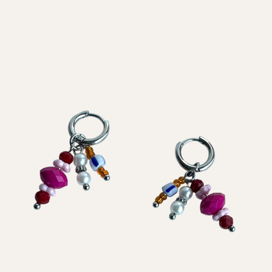 Oorringen met kralen hangers Elsa