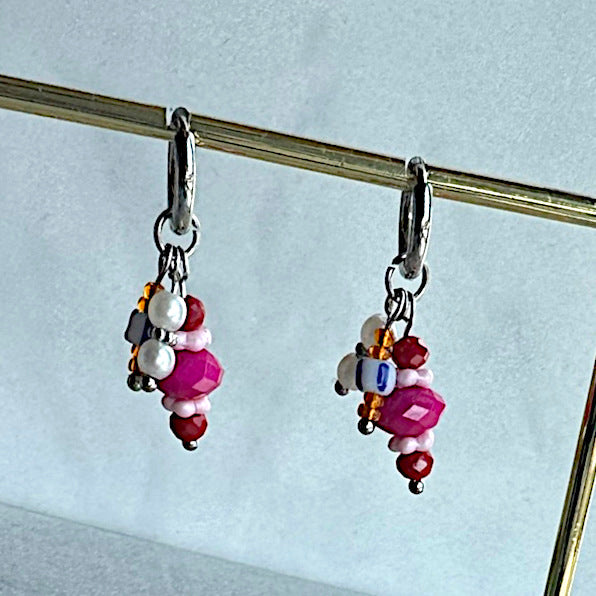 Oorringen met kralen hangers Elsa