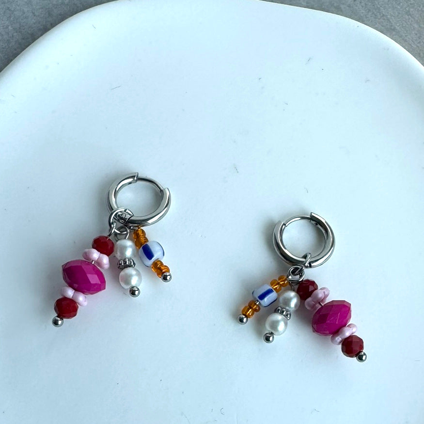 Oorringen met kralen hangers Elsa