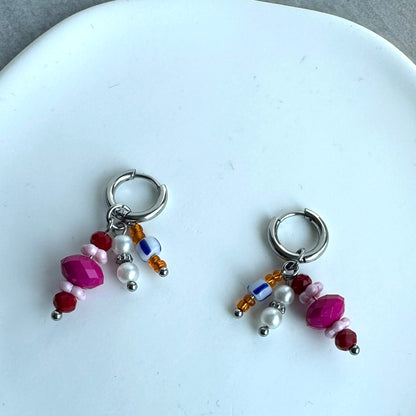 Oorringen met kralen hangers Elsa