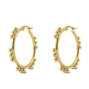 Oorringen Groot Rvs Goud met dots Dames - Idhuna Jewels