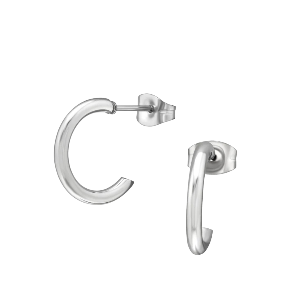 Oorringen Staal Zilver Dames - 15 mm