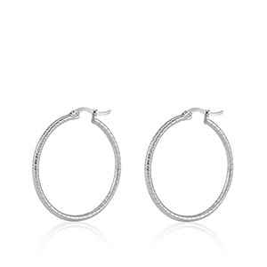 Oorringen groot RVS zilver dames Eva - 24 mm - Idhuna Jewels