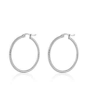 Oorringen groot RVS zilver dames Eva - 30 mm - Idhuna Jewels