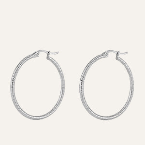 Oorringen groot RVS zilver dames Eva - 35 mm - Idhuna Jewels