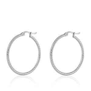 Oorringen groot RVS zilver dames Eva - 35 mm - Idhuna Jewels