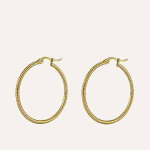 Oorringen groot Rvs goud Lieke - 30 mm - Idhuna Jewels