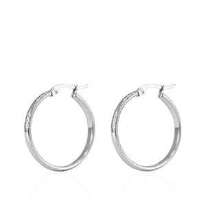 Oorringen groot staal dames zilver xxx - 24 mm - Idhuna Jewels