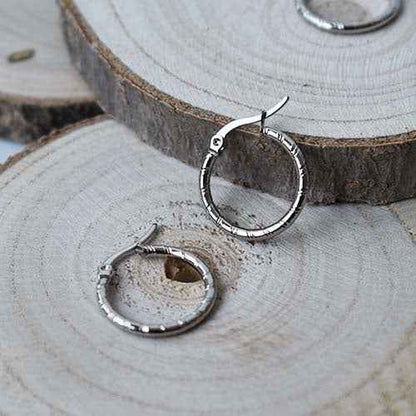 Oorringen staal zilver 23 mm - Idhuna Jewels