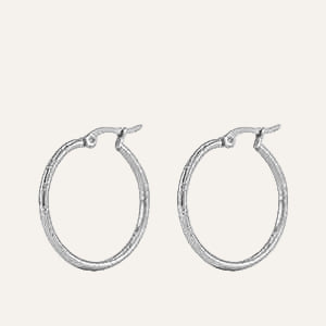 Oorringen staal zilver 23 mm - Idhuna Jewels