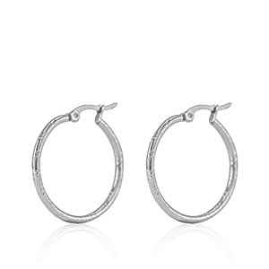 Oorringen staal zilver 23 mm - Idhuna Jewels