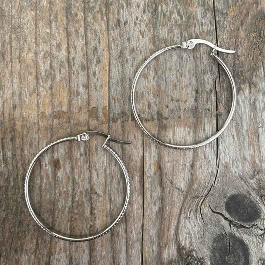 Oorringen staal zilver Ilona - 33 mm - Idhuna Jewels