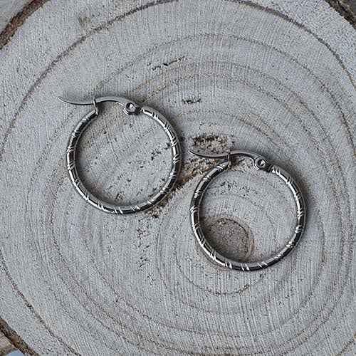 Oorringen stainless steel zilver 20 mm - Idhuna Jewels