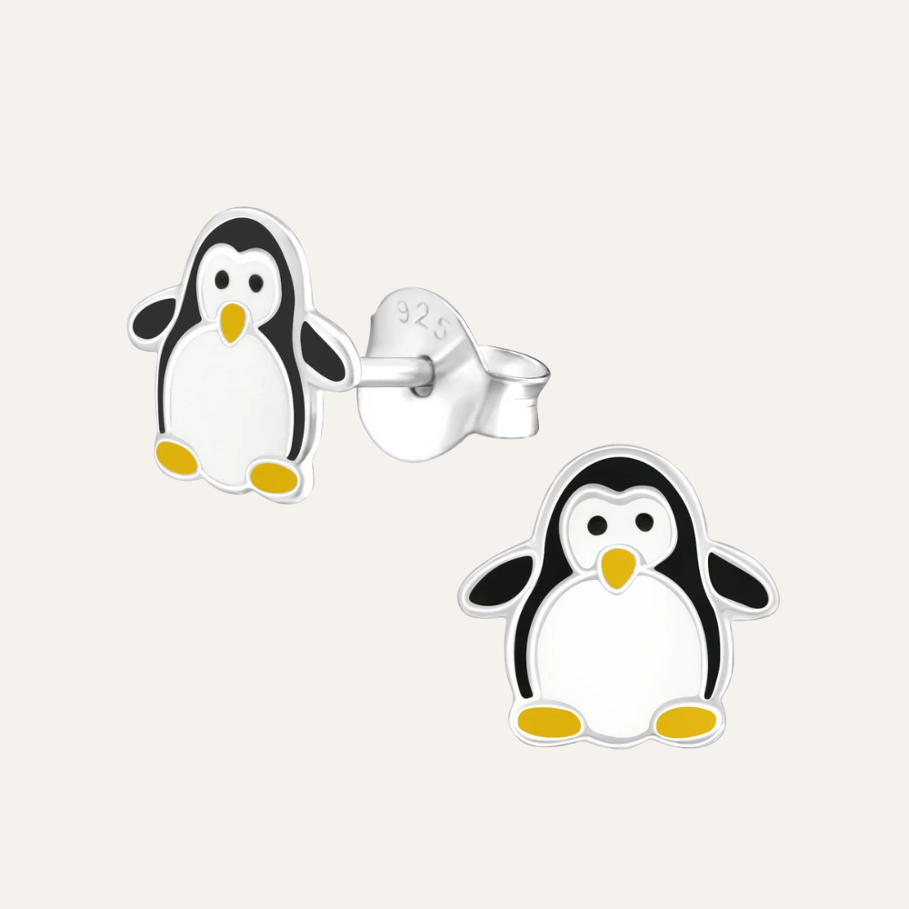 Pinguin oorbellen 925 zilver kinderen