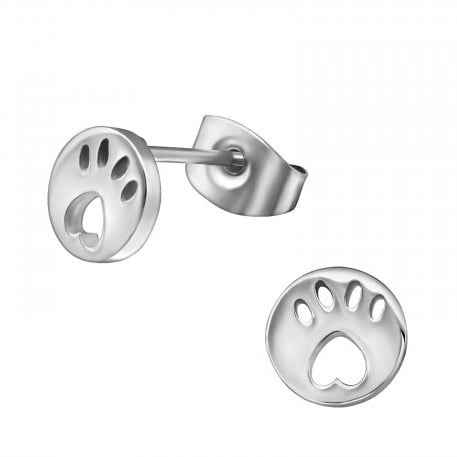 Pootafdruk oorbellen chirurgisch staal zilver - Idhuna Jewels