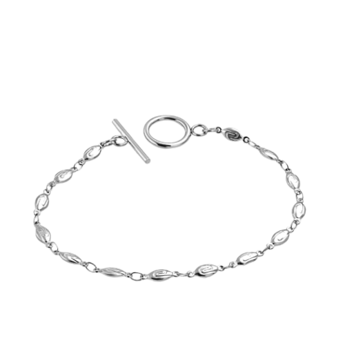 Prachtige zilverkleurige Rvs armband met toggle sluiting