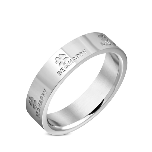 Ring Chirurgisch Staal met tekst dames