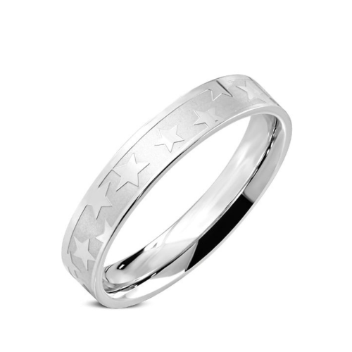 Ring Chirurgisch Staal zilver dames met sterren