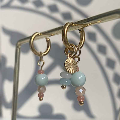 Ronde Rvs bedels goud voor oorringen - Idhuna Jewels