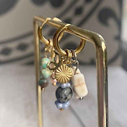 Ronde Rvs bedels goud voor oorringen - Idhuna Jewels