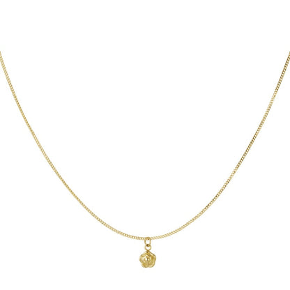 Stalen Ketting dames goud met hanger klein roosje - Idhuna Jewels
