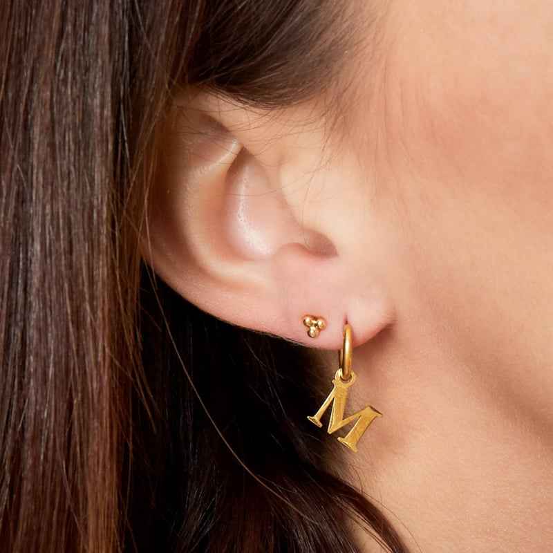 Stalen Letter oorbellen Alfabet inital - Idhuna Jewels