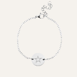 Stalen armband met ster - 19 cm